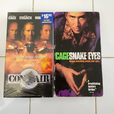 Nicolas Cage VHS Lot Snake Eyes Con Air Tested  - Image 1 of 2