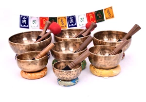 Tibetische Klangschale 7er Set - Chakra Balancing Yoga Bowls - Seven Chakra Set - Bild 1 von 5