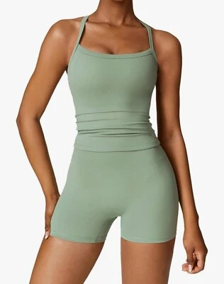 Two Piece Workout Sets For Women Tank Top Matching High Waist Booty Lifting Shor - Image 1 of 4