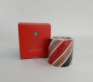 Avon Candle Chocolate Mint Swirl Pillar Christmas Candle 3" Unburned Open Box - Picture 1 of 5
