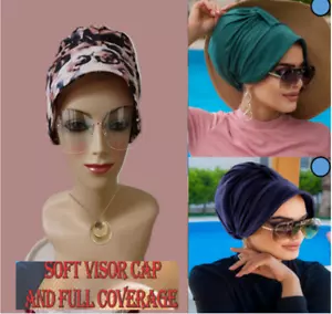 Hermoso Sombrero Turbante.Gorra Pérdida de Cabello COBERTURA COMPLETA GORRA VISERA SUAVE Estampado Animal - Imagen 1 de 8