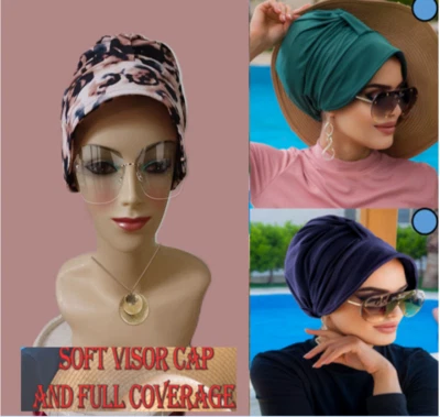 Hermoso Sombrero Turbante.Gorra Pérdida de Cabello COBERTURA COMPLETA GORRA VISERA SUAVE Estampado Animal Foto 1 de 4