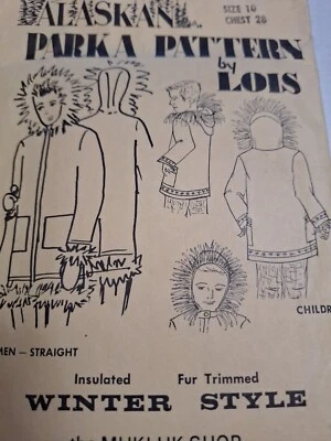 Alaskan Parka Childs 10 Lois Mukluk Shop Sewing Pattern VTG Winter Coat Warm - Image 1 of 4