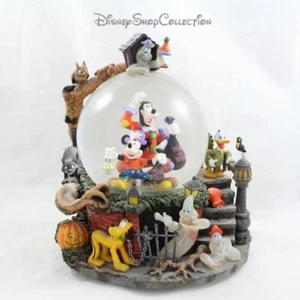 Snowglobe sonore Mickey et ses amis DISNEY Halloween boule à neige résine 23 cm - Photo 1/9
