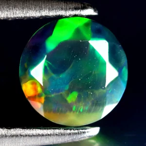 0.48 ct Very good Round (6 x 6 mm) Flashing 360 Degree Multicolor Black Opal - Picture 1 of 2