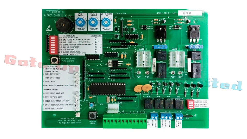 US Automatic Patriot Control Board Gate Operator Q7000 - Placa de circuito 500001 Foto 1 de 1