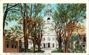 1930s MA Postcard Universalist Church Built 1806 Gloucester Mass Unposted - Picture 1 of 2