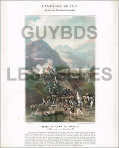TYPOGRAVURE XIXe ARMéE 1794 PRISE du CAMP du BOULOU - Picture 1 of 1