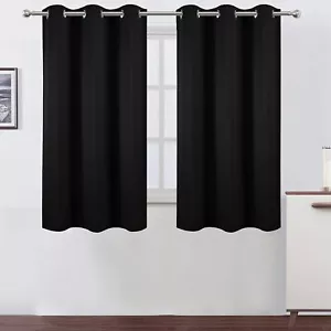 Blackout Curtains/38 x 54 Inch/Set of Two Panels Grommet Living Room Curtains - Picture 1 of 9