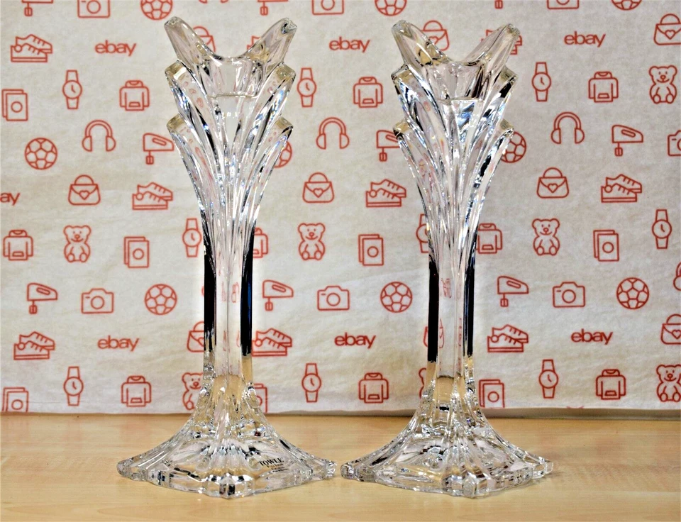 Juego de 2 portavelas de cristal de plomo completo para toalla Foto 1 de 4