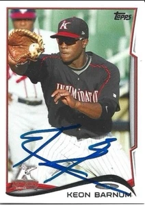 2014 Topps Pro Debut Baseball Keon Barnum #79 Signed Card - Picture 1 of 1