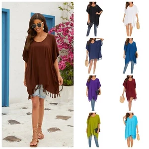 Beautybatik Boho Sollid Caftan V Neck Women Tunic Top Blouse Plus Size XL to 4X - Picture 1 of 79