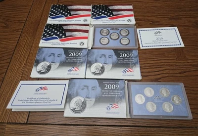 2009 & 2010 WASHINGTON D.C. AND U.S. TERRITORIES QUARTER Proof Set Clad 6 Sets  - Image 1 of 3