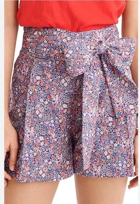 Pantalones Cortos J Crew Liberty of LONDON Rojo Blanco Azul Floral 4 Lazos Patrióticos Foto 1 de 4