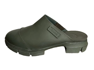 GANNI £195 Rubber City Slip On Mule Kalamata Green Unisex W UK 11 M UK 10 EU 44 - Picture 1 of 18