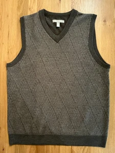 Nordstrom extrafeine Merinowolle Weste — braun gemusterter Strick, Herren Medium - Bild 1 von 7