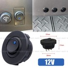 Round Rocker Toggle Switch Parts Blue LED Light ON/OFF 3Pin 12V 20A For Car Boat