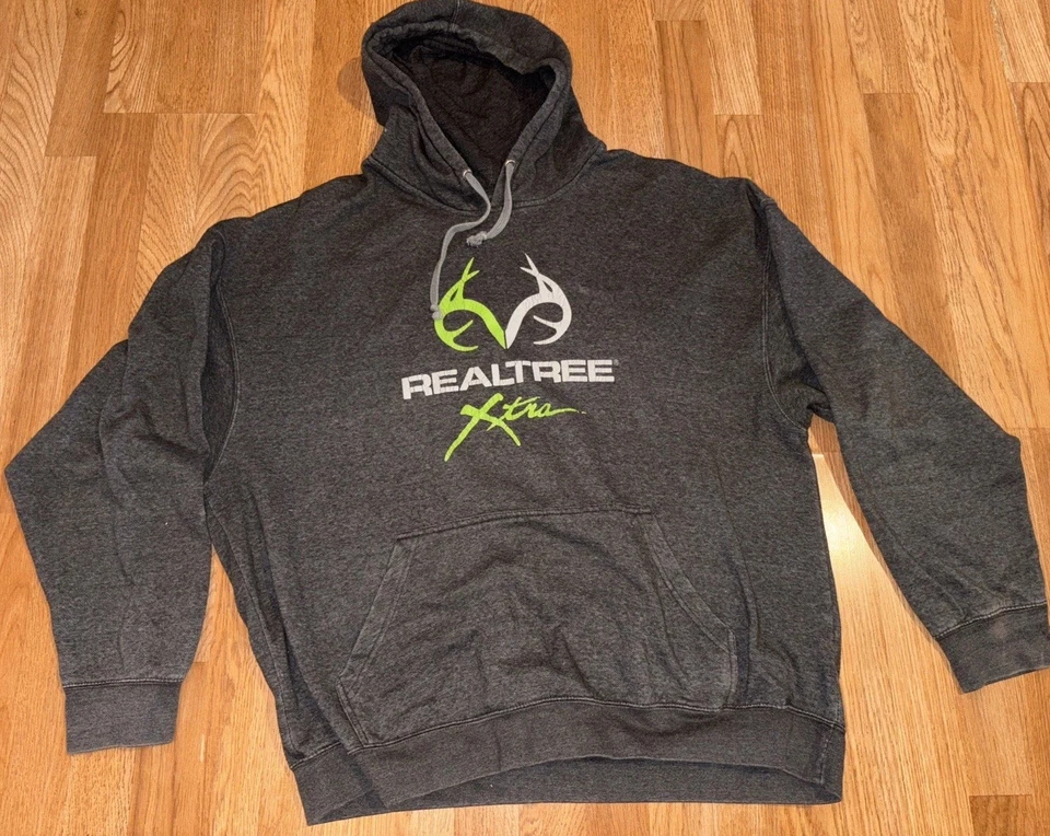 Realtree Xtra Fleece Hoodie Men’s Size 2XL Kangaroo Pouch Pockets Gray - Image 1 of 4