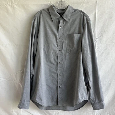ExOfficio gray long sleeve shirt, button front, vent panel in back, size L - Image 1 of 4
