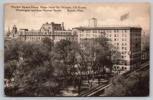 Vintage Franklin Square House Boston Frauenhotel Lithographie Postkarte - Bild 1 von 2