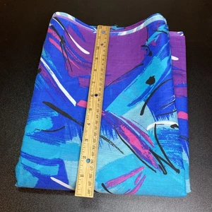 4 YARDS Vintage 80s Artsy Paint Splatter FABRIC Cotton Purple Pink Blue ABSTRACT - Picture 1 of 4