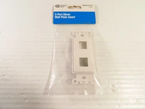 Commercial Electric 2-Port Decor Data Wall Plate Insert - White, NEW - Picture 1 of 2