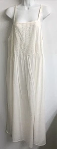 acacia swimwear dress Cream Thin Maxi Drop Waist Panel Front Smocked Size P - Picture 1 of 9