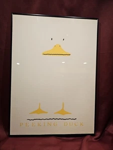Vintage 1984 Leo Posillico "Peeking Duck" gerahmter Druck - 24" x 18" - Bild 1 von 9