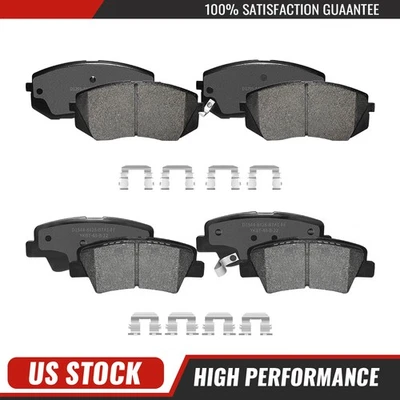 Front Rear Ceramic Brake Pads Kit For Kia Cadenza 2014 - 2016 Kia Soul Ev Sonata - Image 1 of 4