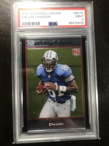 Calvin Johnson 2007 Bowman Chrome #BC75 ROOKIE RC SP LIONS GRADED PSA 9 - Picture 1 of 2