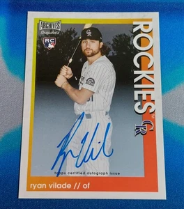 Ryan Vilade 2022 Topps Archives Snapshots Rookie Auto #40 Colorado Rockies - Picture 1 of 2