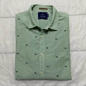 SCOTCH & SODA Men’s Relaxed Green White Striped ONE TO WATCH Shirt ~ Size M - Picture 1 of 10