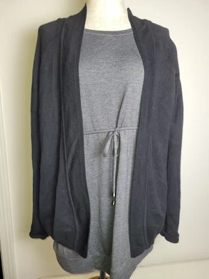 Retro Fox Women's Black Mid Length Cardigan Sweater Long Sleeves, Natural Fibers - Image 1 of 4