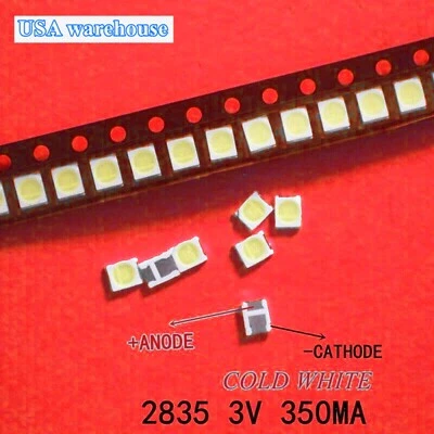 100PCS SMD LED 2835 Chips 3V Beads Light White Warm Surface Mount PCB Emitting - Image 1 of 2