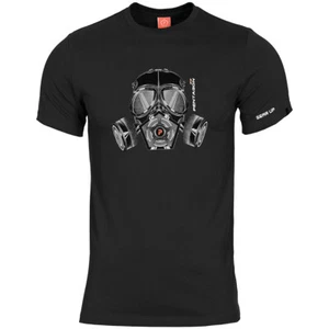 Pentagon Ageron Gas Mask T-Shirt Police Security Tactical Mens Cotton Top Black - Picture 1 of 8