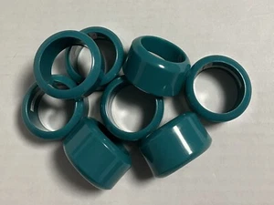 Vintage Napkin Ring Holders Durable Plastic Teal Made in Hong Kong Lot of 8 - Picture 1 of 4