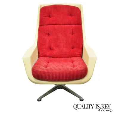 Overman Sweden Mid Century Modern Molded Plastic Swivel Tilt Lounge Chair - Image 1 of 4
