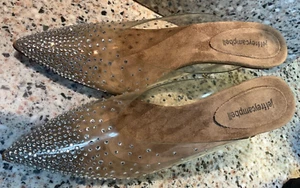 JEFFREY CAMPBELL SIZE 10 CLEAR PVC WOMENS HEELS POINTY TOE CRYSTALINE RHINESTONE - Picture 1 of 13