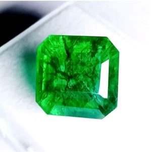 Asscher Cut Natural Colombian Green Emerald 10-12 Ct Certified Loose Gemstone - Picture 1 of 7