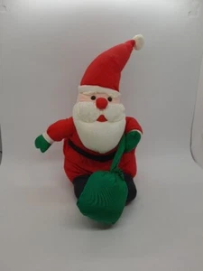 Vintage 1992 Nylon Parachute Puffalump puffy style Chrstmas Santa Stuffed Toy - Picture 1 of 7