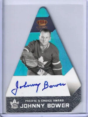 Johnny Bower 2013-14 Panini Crown Royale Pacific's Choice Award Auto 9/10 Leafs - Image 1 of 2