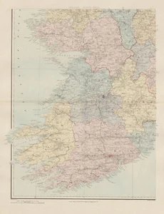 Ireland south-west Munster Kerry Limerick Cork Clare Limerick. STANFORD 1896 map - Picture 1 of 2