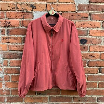 Timberland Harrington Windbreaker Jacket Double Sided Red Full Zip Nylon Men L - Image 1 of 4