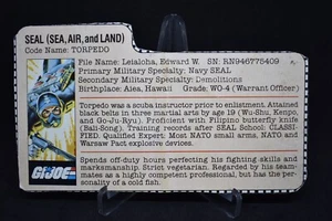 Torpedo 1983 schedario GI Joe vintage DC - Foto 1 di 2