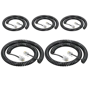Telephone Handset Cord,Coiled Wire 8Ft Uncoiled / 1.4Ft Coiled Landline Phone Ha - Picture 1 of 12