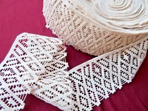 10 Meter Spitzenborte Klöppelspitze Band Beige  Borte 8 cm Spitzenborten Creme  - Bild 1 von 8