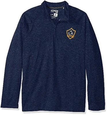 LA Galaxy Blue Heather 1/4 Zip LC Synthetic Shirt by Adidas - Image 1 of 4