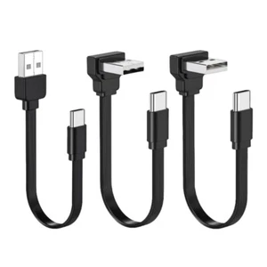 USB C Male to USB A Male Right Angle Fast Charging Cable 480Mbps Data Transfer - Photo 1 sur 20