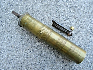 VTG ANTIQUE 19C. OTTOMAN TURKISH BRASS BRONZE COFFEE MILL GRINDER MAKER MARKED - Picture 1 of 10