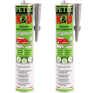 2x 310 ml PETEC K&D KAROSSERIE KLEBER + DICHTMASSE KLEBEMASSE ELASTISCH GRAU - Bild 1 von 3